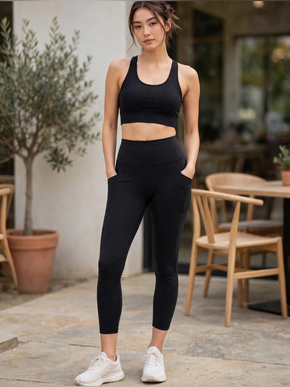 Lululemon InStill / Fast & Free XL Black Crossover High Waist Side Pocket Crop